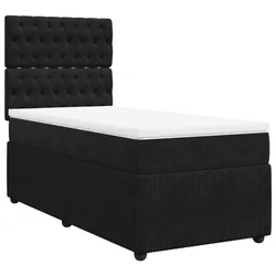 Vidaxl Box spring postelja z vzmetnico črna 90x200 cm žamet