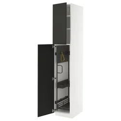 METOD Visoki element-ostava, bela/Nickebo boja antracita, mat, 40x60x220 cm