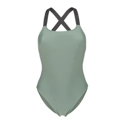 ARENA Enodelne kopalke Elastic Solid Beach smaragd/črna