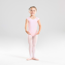 Baletni triko kratkih rukava za djevojčice ružičasti