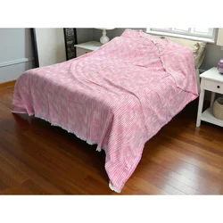 Pamučni prekivač sa dva lica 240x260cm Pink/White