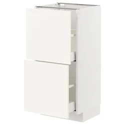 METOD / MAXIMERA Podni element,2 fioke, bela/Vallstena bela, 40x37 cm