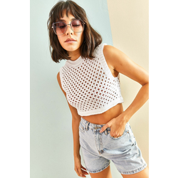 Bianco Lucci Womens Patterned Knitwear Blouse