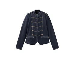 MANGO Prehodna jakna CANDELA moder denim