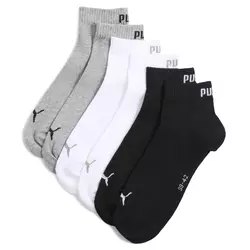 PUMA Quarter Socks Unisex (3-Pack), Clothing, Grey/White/Black, 39-42