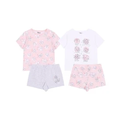 Disney 2x Belo-roza dekliška pižama s kratkimi rokavi Dumbo, Bambi, Zajček in potepuški pes, OEKO-TEX 3-4 lat 104 cm