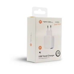 Punjač Teracell Ultra Fast LP04 iPhone USB 2A Quick Charge QC 30, Beli