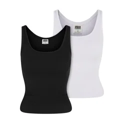Womens Organic Basic Tank Top 2 Pack - Black + White
