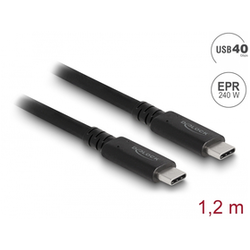 Delock USB4 40 Gbps koaksialni kabel 1,2 m USB PD 3.1 razširjen razpon moči 240 W