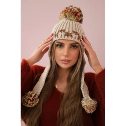 Womens cap with long ears Nadia K321 beige