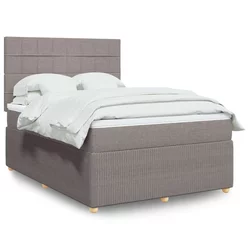 vidaXL Box spring postelja z vzmetnico taupe 160x200 cm blago