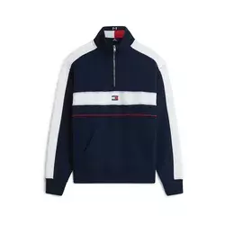 Tommy Jeans Majica  temno modra / rdeča / bela
