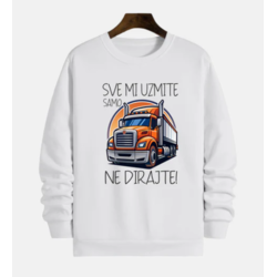 MAFIMI Muški duks Sve mi uzmite samo kamion ne dirajte, Beli