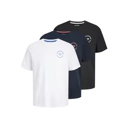 JACK & JONES Majica JJSimon mornarska/črna/bela