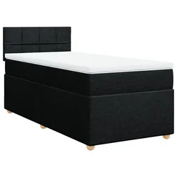 Vidaxl Box spring postelja z vzmetnico črna blago