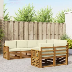 Setovi sofa 8 pcs Prirodna i krem Čvrsto drvo akacije