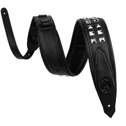 Levys Rebel Leather Black/Silver Pas za kitaro