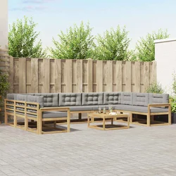 Set vanjskih sofa s jastukom 10 pcs Bijela i svjetlosiva