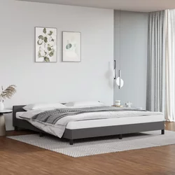 Okvir kreveta s uzglavljem bez madraca sivi 200x200 cm