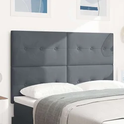 LED glava kreveta s LED trakama Sivi 144 cm Baršun