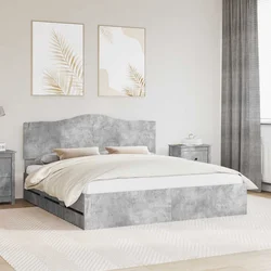 Krevetna konstrukcija s ladicama Betonska siva 180 x 200 cm
