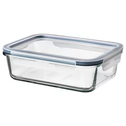 IKEA 365+ Posuda za hranu s poklopcem, pravougaono staklo/plastika, 1.0 l