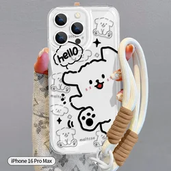 Yingkaida Maska za mobilni telefon iPhone 16 Pro Max, Belo-crna