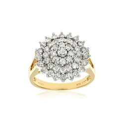 DIAMANT LETERNEL Prstan Cluster-Ring aus 750 Gelbgold mit Diamant zlata