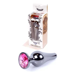 Jewellery Dark Silver BUTT PLUG- Pink