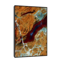 Canvas Slika na platnu Jaspis sa karneolom Pakistan, Sa ramom, 30 x 45 cm, Crni