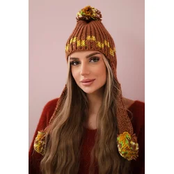 Womens cap with long ears Nadia K321 camel