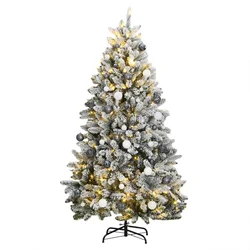 Umjetno božićno drvce 300 LED sa šarkama i kuglicama 180 cm