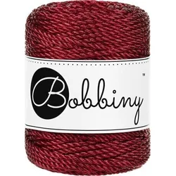 Bobbiny 3PLY Macramé Rope 3 mm 50 m Metallic Red Vrvica
