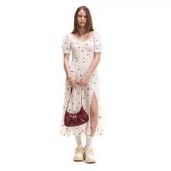 Cropp - Midi haljina sa cvetovima - white