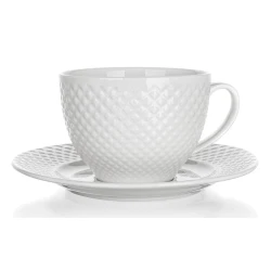 Skodelica + krožnik 220ml DIAMOND keramika