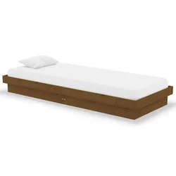 Vidaxl Posteljni okvir medeno rjav iz trdnega lesa 75x190 cm