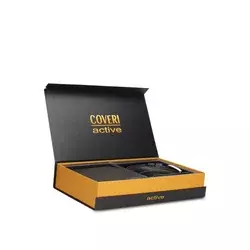 Coveri Muški Set kožni novčanik i Kaiš C-1032, Crni