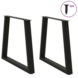 Noge za blagovaonski stol V-oblika 2 kom Crne 80 x (72-73,3) cm Čelik