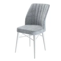 Hanah Home set trpezarijskih stolica Flex 8 kom, siva tkanina Babyface, bele drvene noge