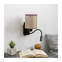 Brilagi - LED zidna lampa NUBILA 1xE27/25W/230V + LED/3W crna/smeđa