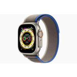 Apple Watch Ultra (GPS + Cellular) 49mm Titanium Case with Blue/Gray Trail Loop - M/L - Titanium