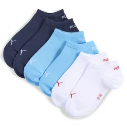 Puma Sneaker Socks Youth (3-pack), Blue, Size 31-34, Clothing
