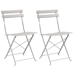Sklopiva stolica za vrt 2 pcs Bež 42 x 46 x 82cm Metal