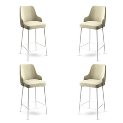 Hanah Home Set barskih stolica Enox, 4 komada, Krem-beli