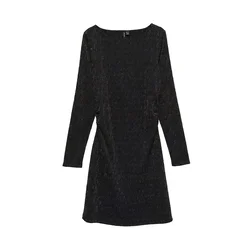 Vero Moda Maternity Obleka črna/srebrna