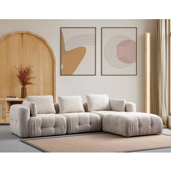 ATELIER DEL SOFA Amaris 3 Seater With Pouffe Beige ugaona sofa