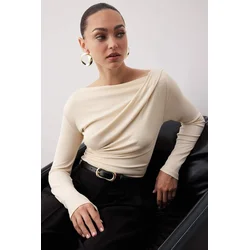 Trendyol Milla ženska bluza Twoaw26Bz00088, kamena-bež
