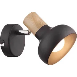 Zidna lampa Addy 1xE14 maks. 40W crna/imitac. drveta Elmark