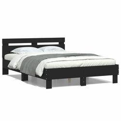 Okvir za krevet s uzglavljem crna 120x200 cm konstruiranog drva