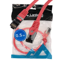 LAN internetni kabel RJ45 patchcord Cat.8.1 sftp rdeč 0,5 m